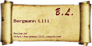 Bergmann Lili névjegykártya